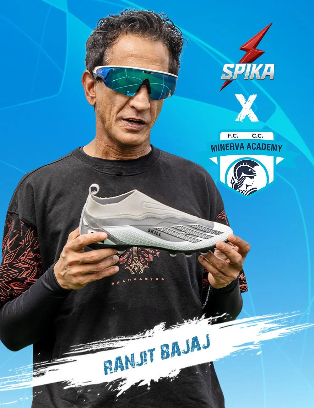 Spika player wearing outdoor football boots on pitch